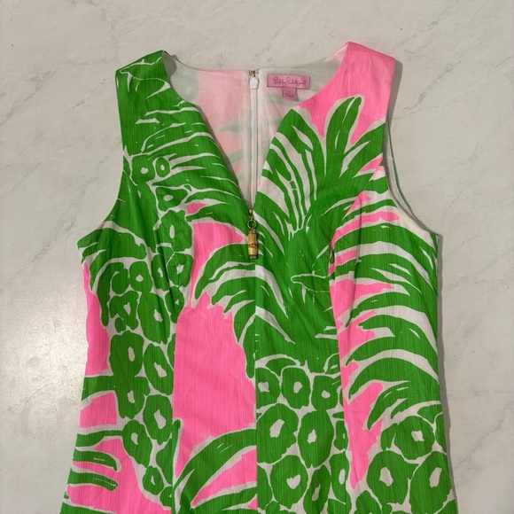Lilly Pulitzer Mila Pineapple Print Shift Dress Size 0 Pink Green Preppy Travel - Picture 5 of 7
